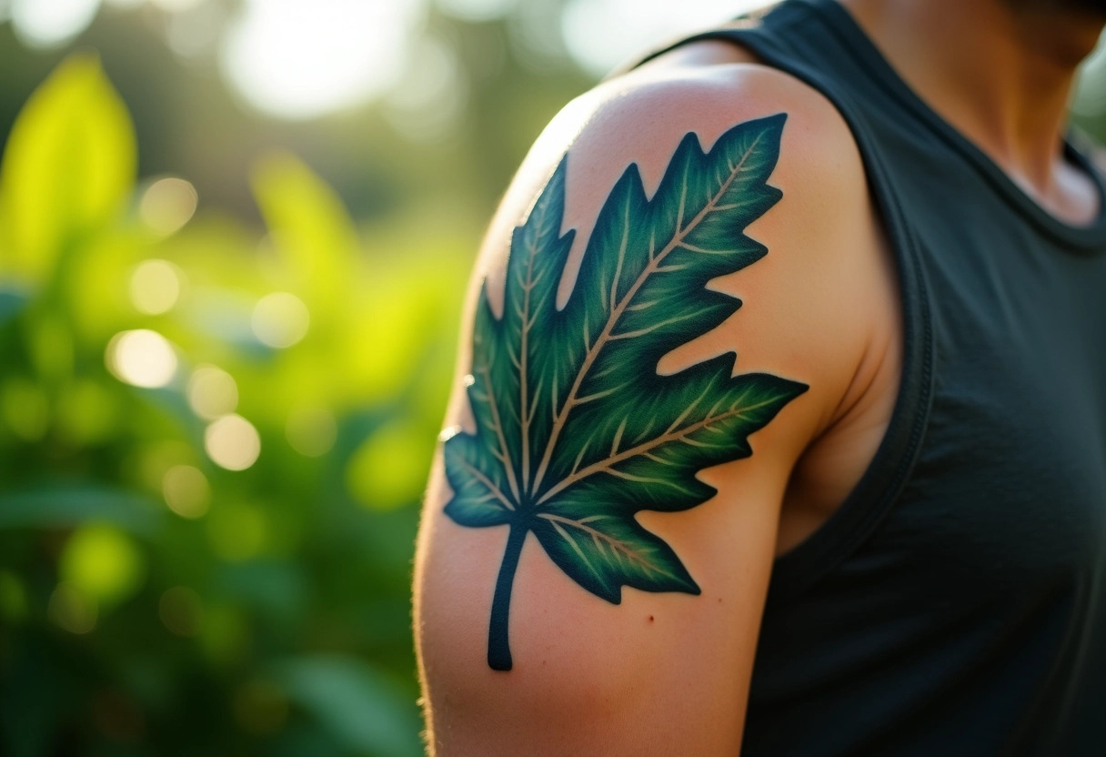 feuille tatouage